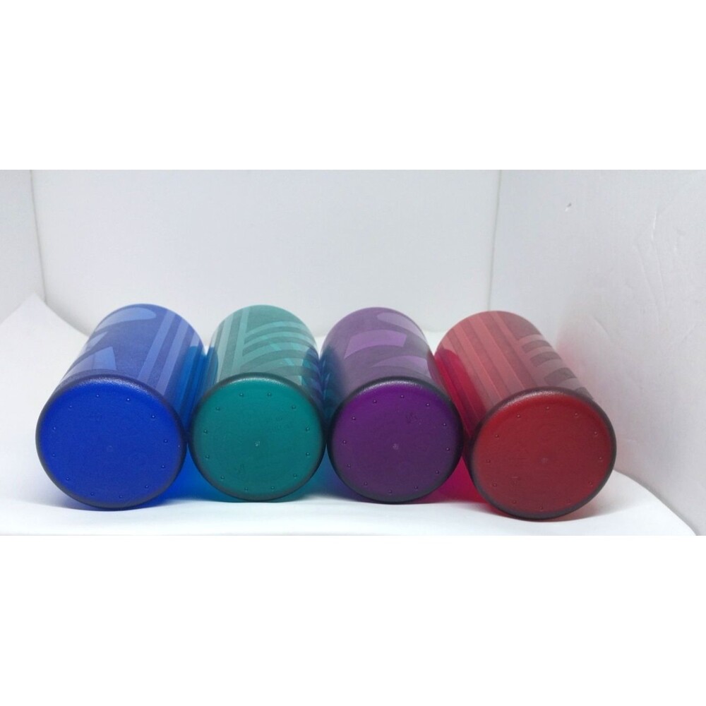 Tupperware USA Made 14 oz Jewel Tone Multi Color Tumblers Set of 4 - Picture 4 of 13